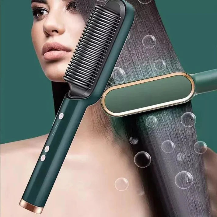 Anion Hair Straightening Hairbrush, Dual Voltage
